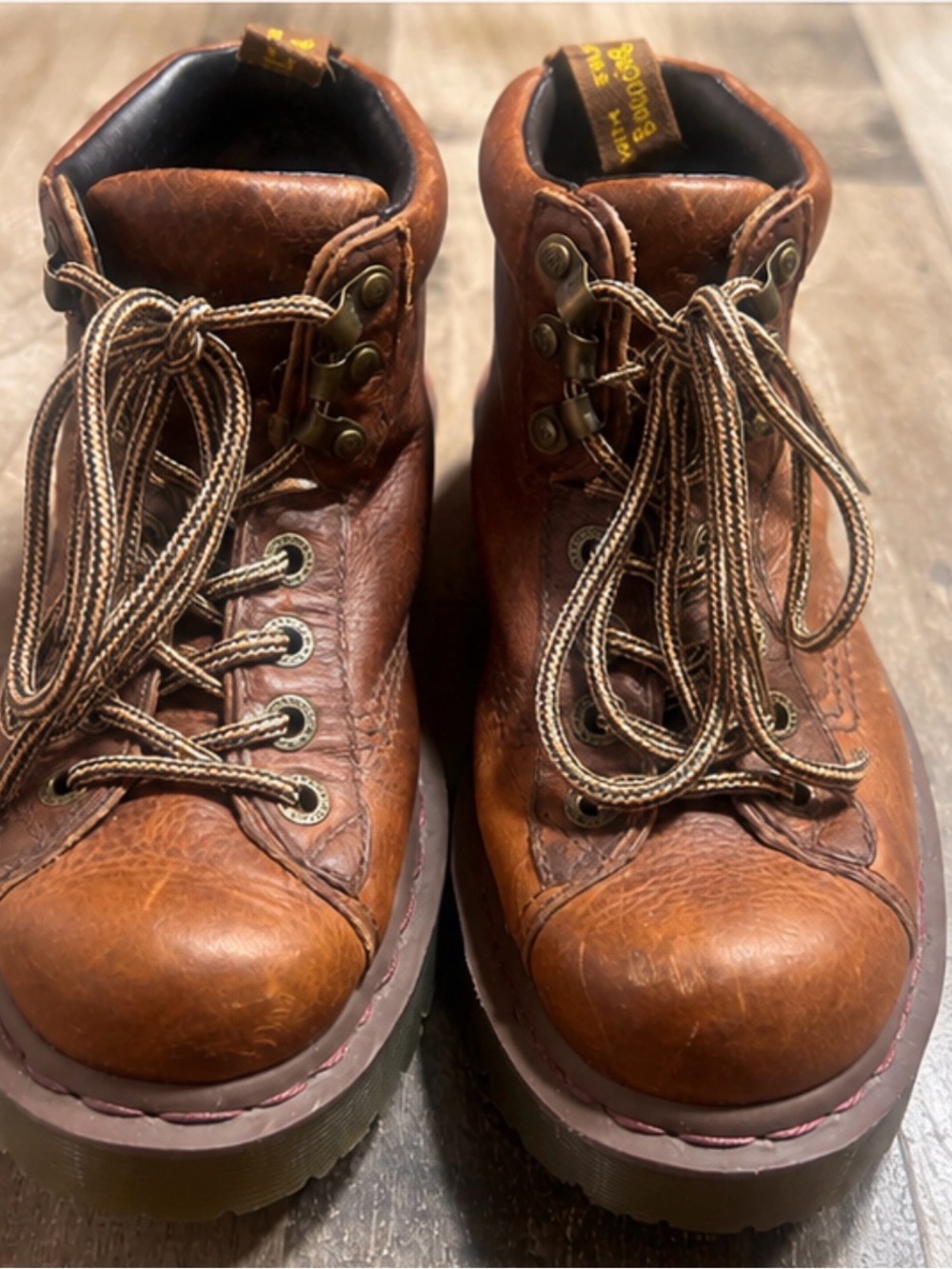 Vintage Dr. Martens Brown Leather Lace-Up Work Boots Women’s size 7 no box